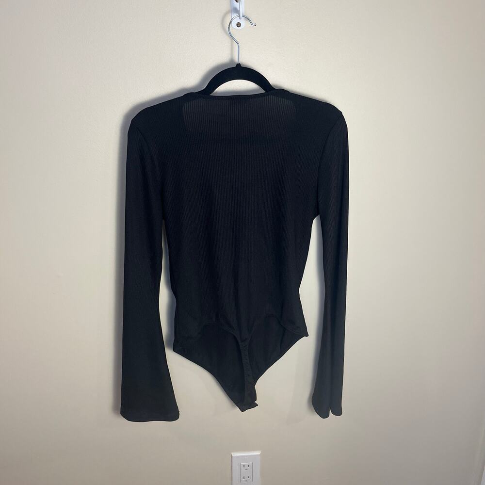 Intimately Free People Charli Bell-Sleeve Bodysuit Black Size Large Long Sleeve - Picture 5 of 8